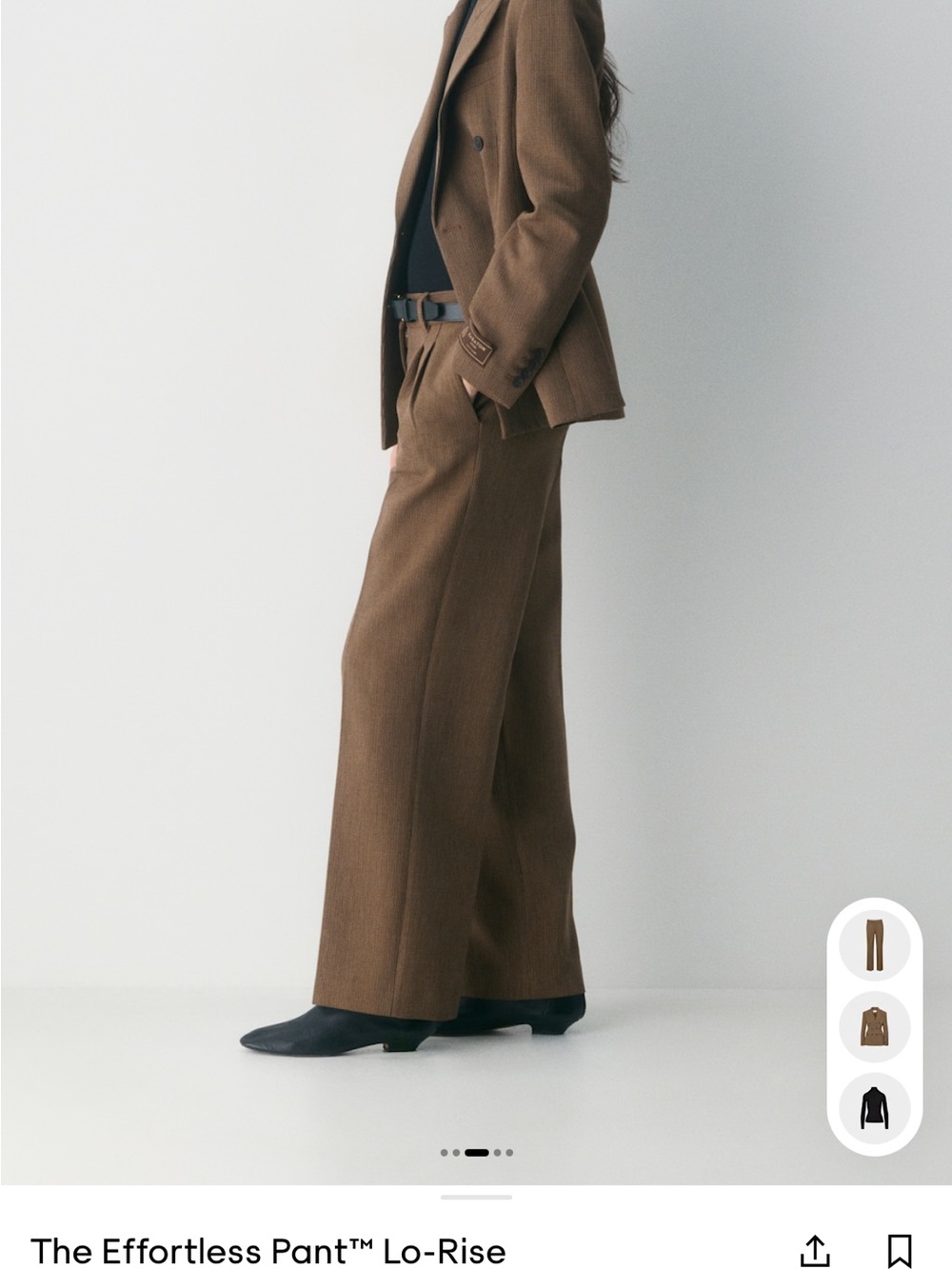 Aritzia Effortless Lo-Rise Wide-Leg Pants in Heather Charcoal